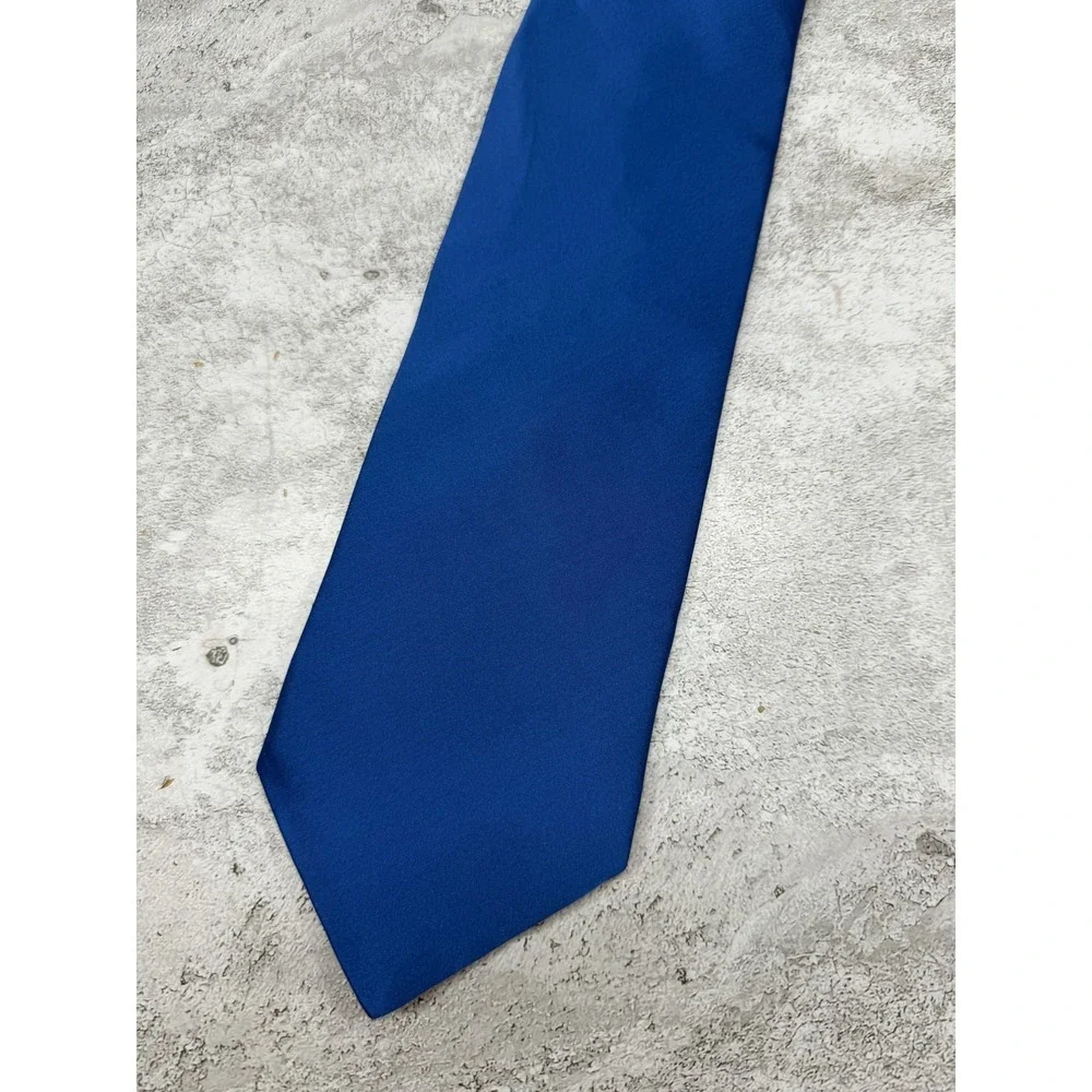 Joseph & Feiss 100% Silk Tie Mens One Size Blue Solid Satin Classic Necktie